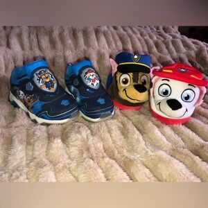 Baby size 7 Paw patrol light up sneakers and slippers